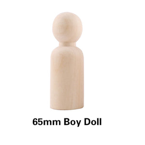 10pc Wooden Doll 65mm-35mm Wooden Blank Peg Dolls Girl Boy DIY Unfinished Doll Maple Rodent Handmade Baby Product Christmas Gift