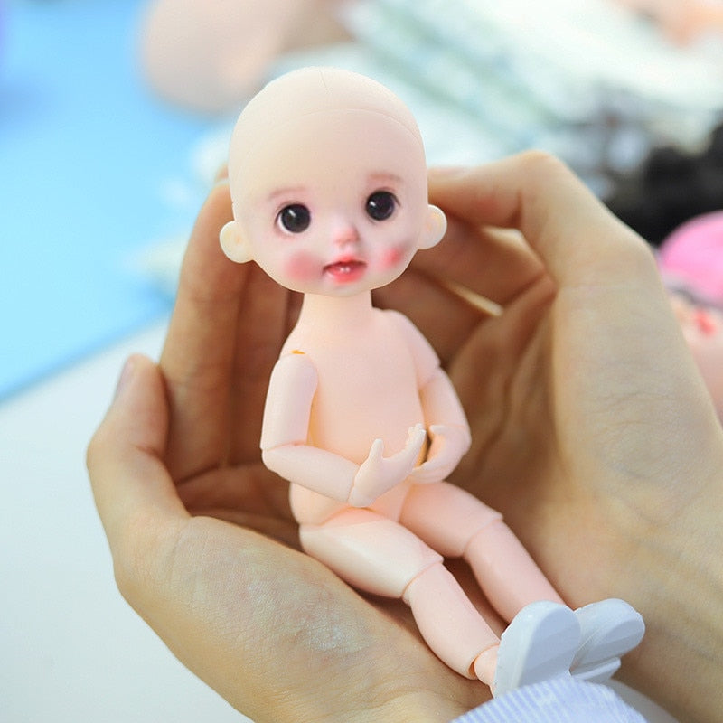 13 Moveable Jointed Doll Toys 1/12 BJD Baby Doll Naked 16cm Doll's Practicing for Makeup doll Head with eyes children gifts toy